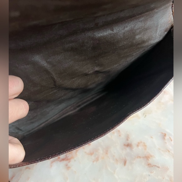 Burberry Brown Haymarket Check Canvas Clutch Bag Multi-Colored Beige - Picture 5 of 9